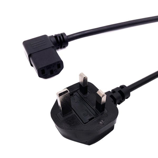 UK 3pin plug to AC Power Cord – right angle